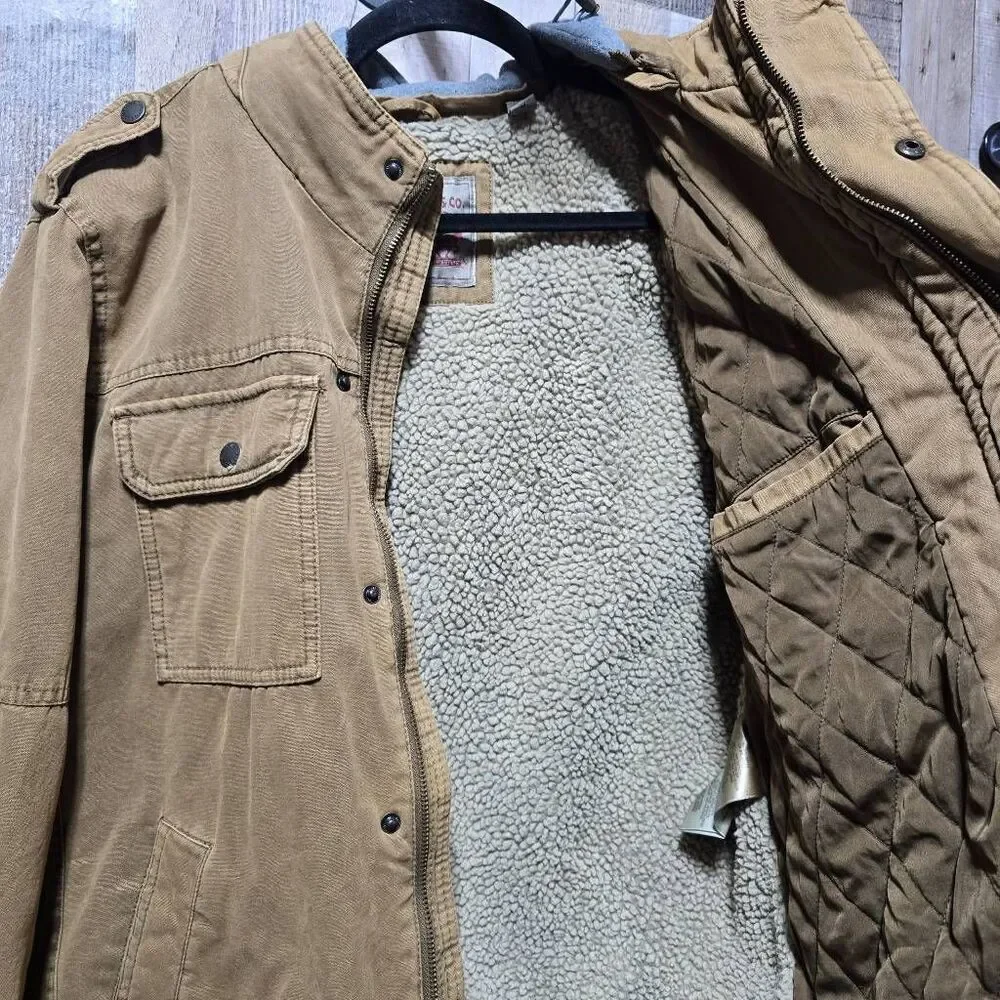Levis Worker Brown Mens Sherpa Fleece Lined Utility Jacket Chore Barn Trucker